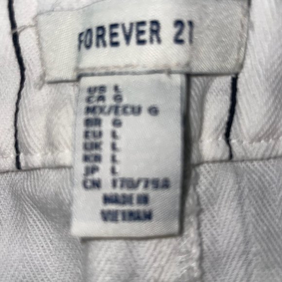 Forever 21 White/Black Striped Skirt Size Large - Picture 3 of 3